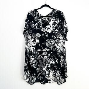 Sejour Plus Size Top 2X Womens Popover Tunic Long Artsy Lightweight Lagenlook